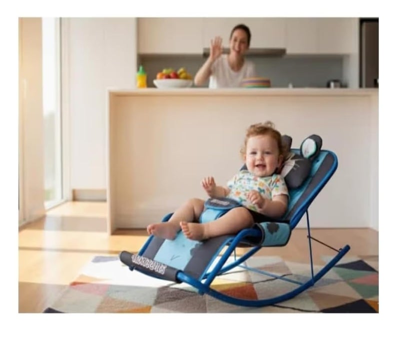 Baby Bouncer with Safety Belt and Toy Set (Navy) - Image 3