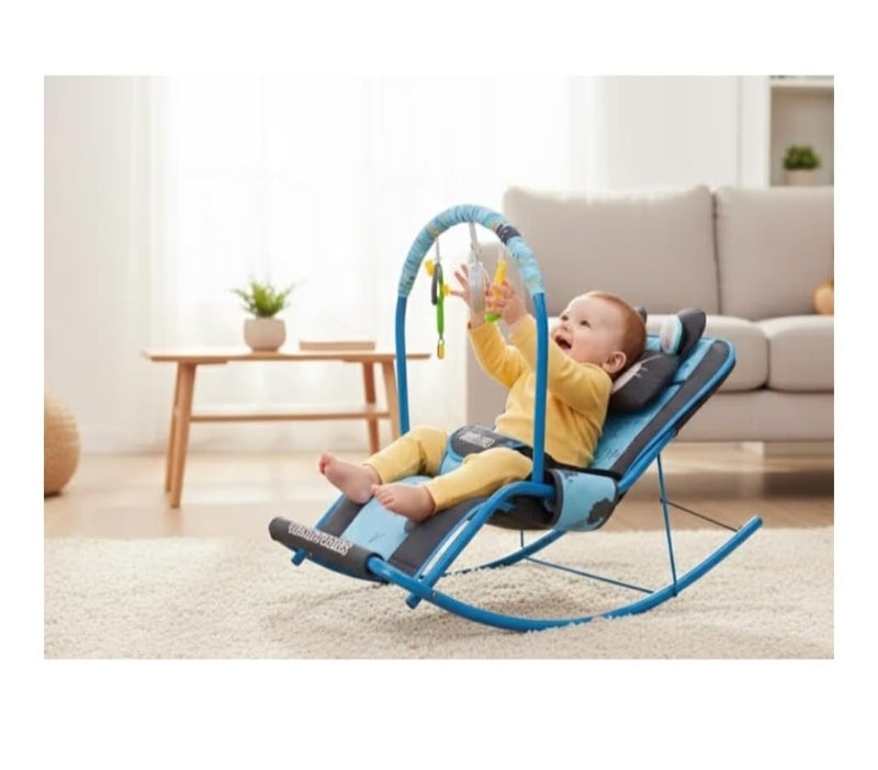 Baby Bouncer with Safety Belt and Toy Set (Navy) - Image 2