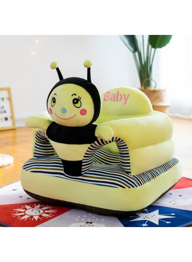 Cartoon Baby Learning Seat Infant Safety Practice Seat Baby Plush Toy Small Sofa Cross-border-Specifications:45*45*45cm Leather Case-Color:Caterpillar - Image 1