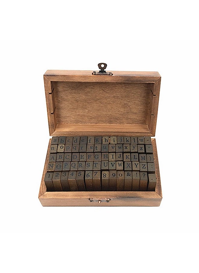 ALIMITOPIA Alphabet Stamps Set Vintage Wooden Rubber Letter Number And Symbol Diary Stamp Kit For Children Diy Scrapbooking Planner Card Making(70Pcs)  - Image 1