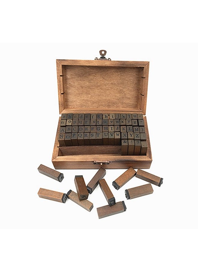 ALIMITOPIA Alphabet Stamps Set Vintage Wooden Rubber Letter Number And Symbol Diary Stamp Kit For Children Diy Scrapbooking Planner Card Making(70Pcs)  - Image 3