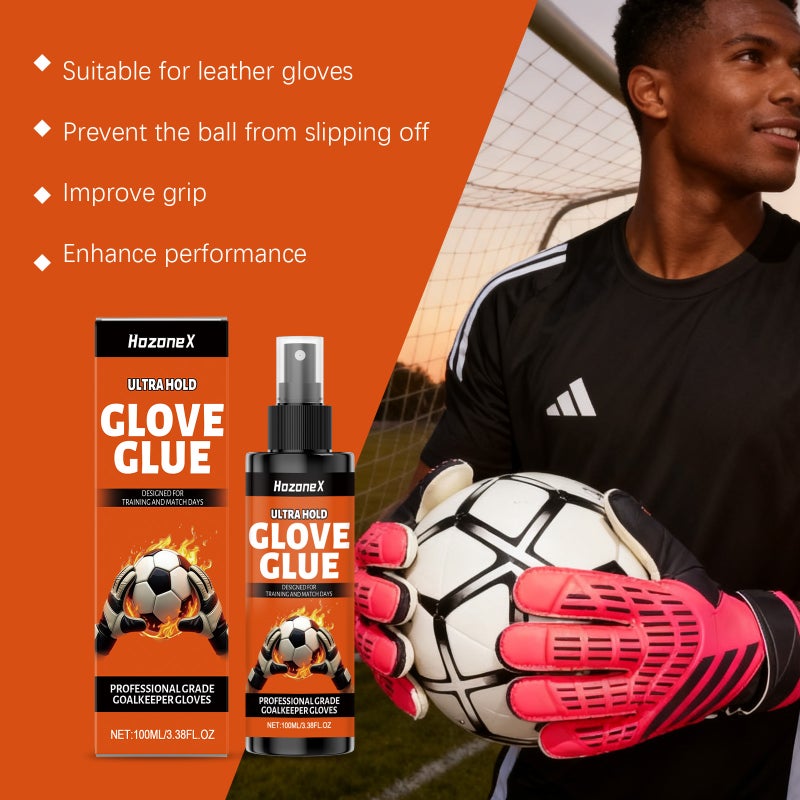 HOZONEX Ultra Hold Glove Glue,Football glove tackifier,100ML anti-slip goalkeeper spray - Image 2