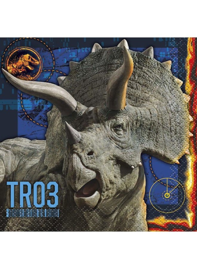 Unique Jurassic World 2 Beverage Paper Napkins - 5" x 5", 16 Pcs - Image 1