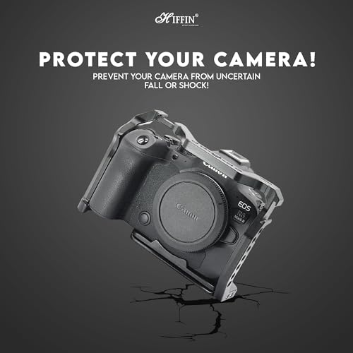 HIFFIN Metal Cage for EOS R5, R6, R6II, R5C Built-in Quick Release Plate for Arca-Type, Film Movie Making Camera Video Cage with Shoe Mount, 1/4'' & 3/8'' Threaded Holes - Image 4