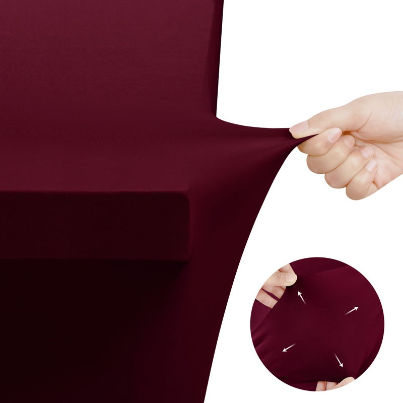 Utopia Kitchen Spandex Tablecloth 2 Pack [6FT  Burgundy] Tight  Fitted  Washable and Wrinkle Resistant Stretch Rectangular Patio Table Cover for Event  Wedding  Banquet & Parties [72Lx30Wx30H Inch] - Image 5