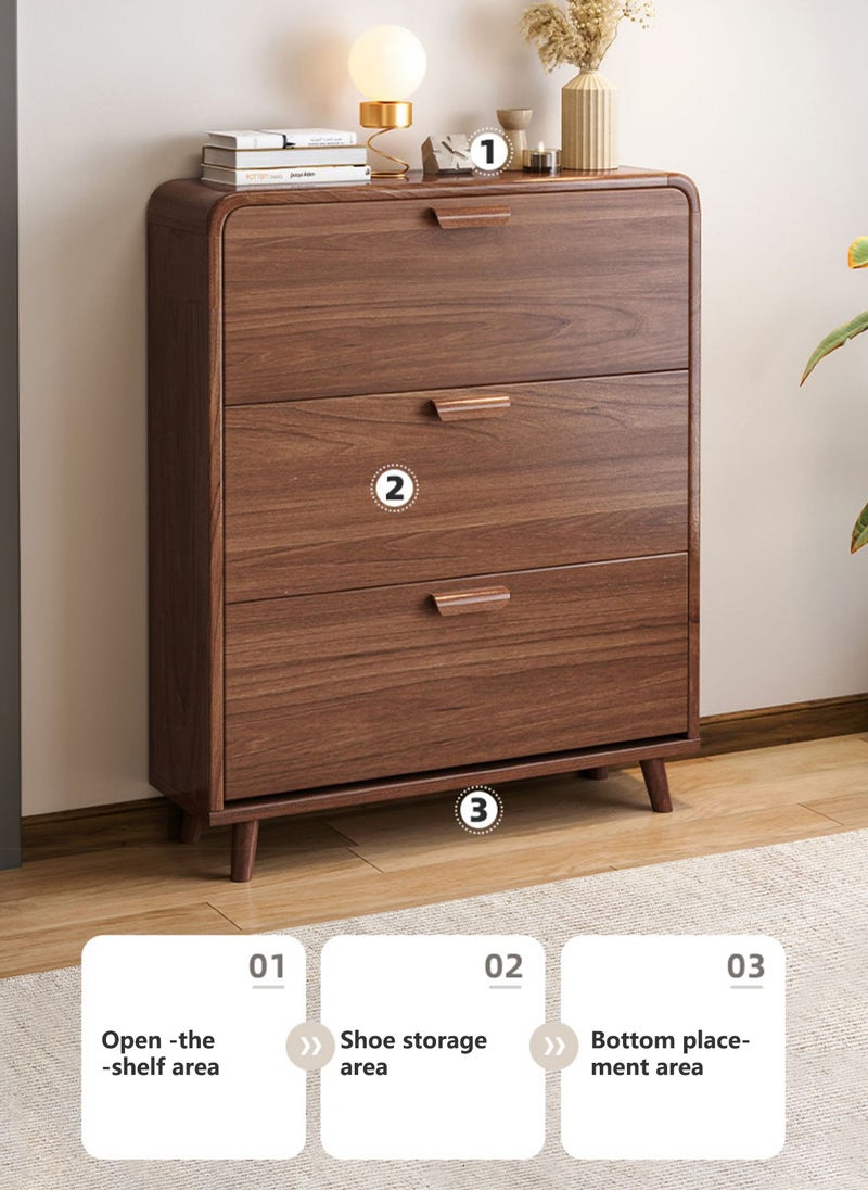 Sharpdo - 3-Layer Home Entrance Simple Ultra-Thin Flip Shoe Cabinet, Can Hold About 12 Pairs of Daily Shoes 80*17*118.5CM - Image 1