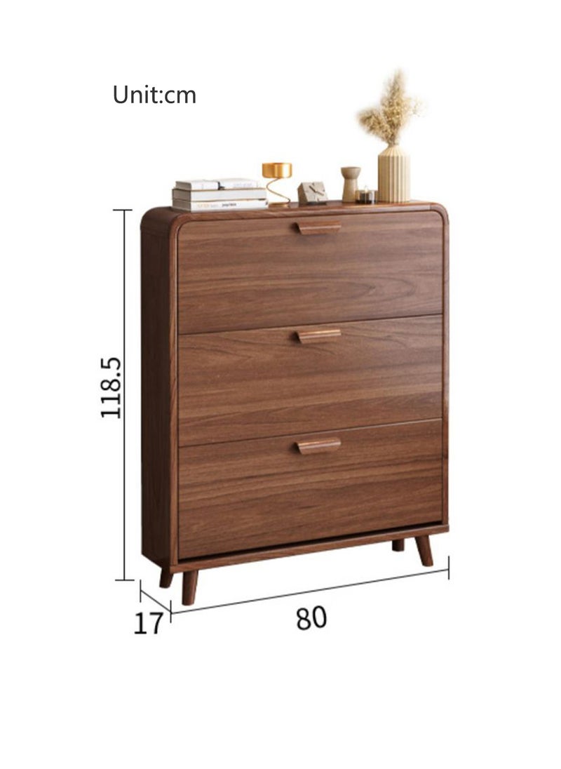 Sharpdo - 3-Layer Home Entrance Simple Ultra-Thin Flip Shoe Cabinet, Can Hold About 12 Pairs of Daily Shoes 80*17*118.5CM - Image 1