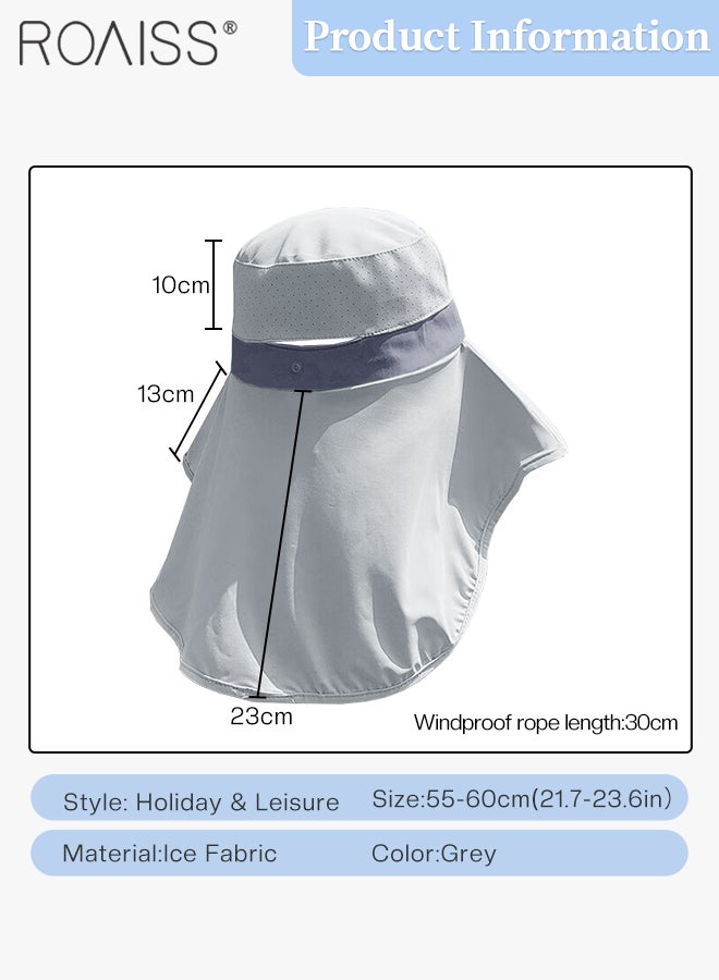 رويس قبعة دلو نسائية ذات حافة عريضة، قبعة صيفية كبيرة الحواف مع ذيل حصان رائع ومريح، قبعة واقية من الشمس UPF50+، مناسبة لتسلق الجبال وركوب الدراجات والمشي لمسافات طويلة - Image 2