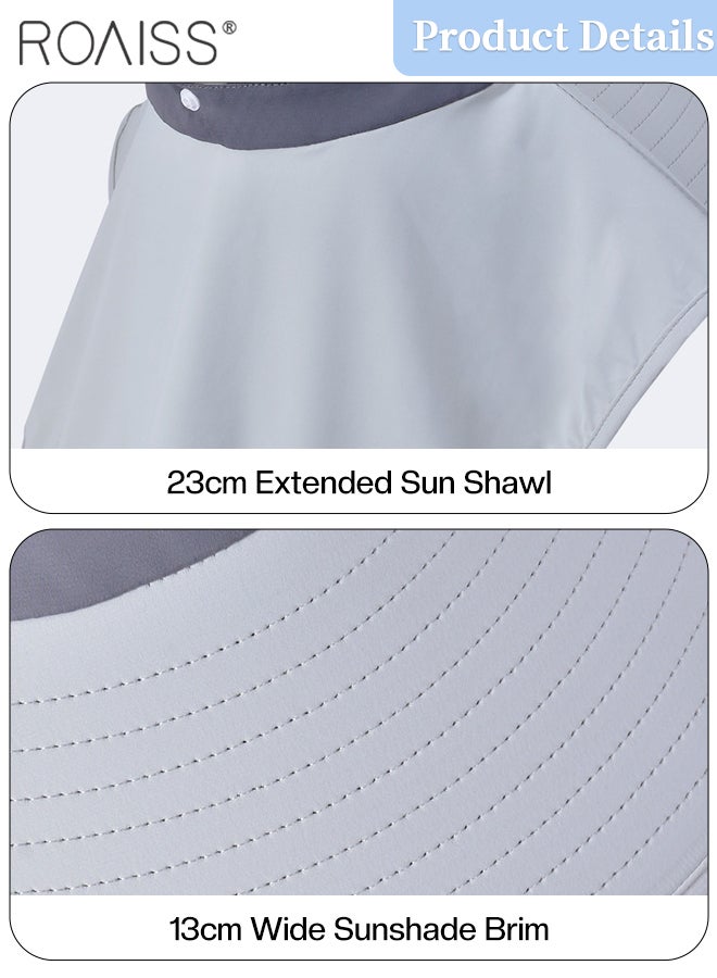 رويس قبعة دلو نسائية ذات حافة عريضة، قبعة صيفية كبيرة الحواف مع ذيل حصان رائع ومريح، قبعة واقية من الشمس UPF50+، مناسبة لتسلق الجبال وركوب الدراجات والمشي لمسافات طويلة - Image 4