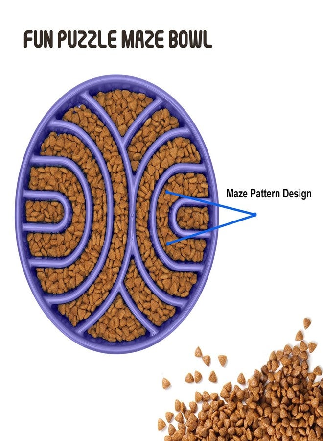 WHIPPY Slow Feeder Dog Bowl - Anti-Choking Maze, Anti-Slip Interactive Puzzle Feeder, Pet Bowl for Large Medium Dogs, Lavender - Image 2