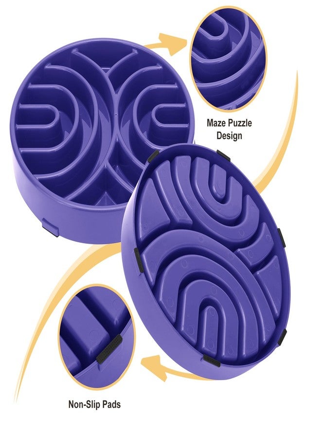 WHIPPY Slow Feeder Dog Bowl - Anti-Choking Maze, Anti-Slip Interactive Puzzle Feeder, Pet Bowl for Large Medium Dogs, Lavender - Image 5