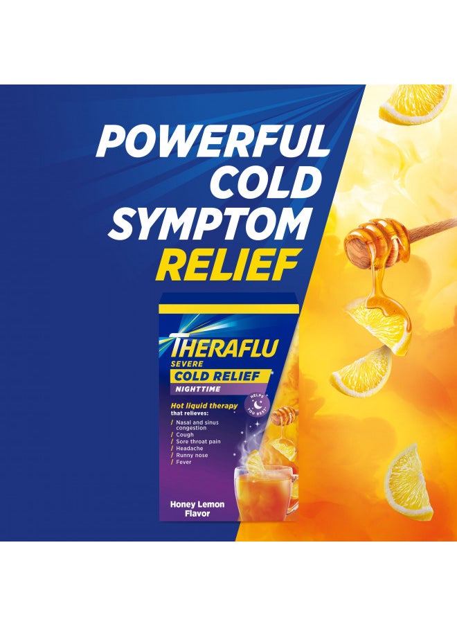 Theraflu Nighttime Severe Cold Relief Honey Lemon Flavor Powder - 6 Ct