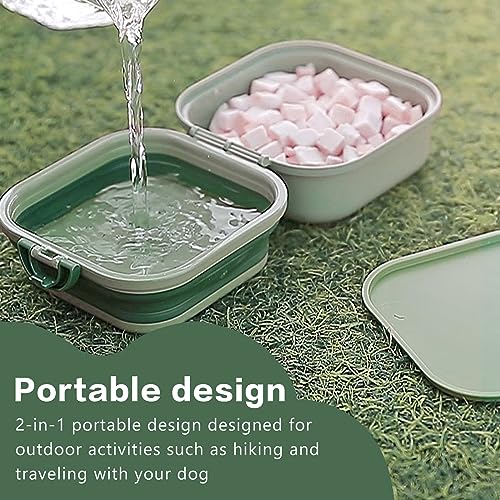 cermug Collapsible Dog Bowls, Travel Water Bowl for Dogs, 2-in-1 Portable Food and Water Feeder - Travel Dog Bowls with Lid for Walking, Traveling, Camping and Hiking - Image 2