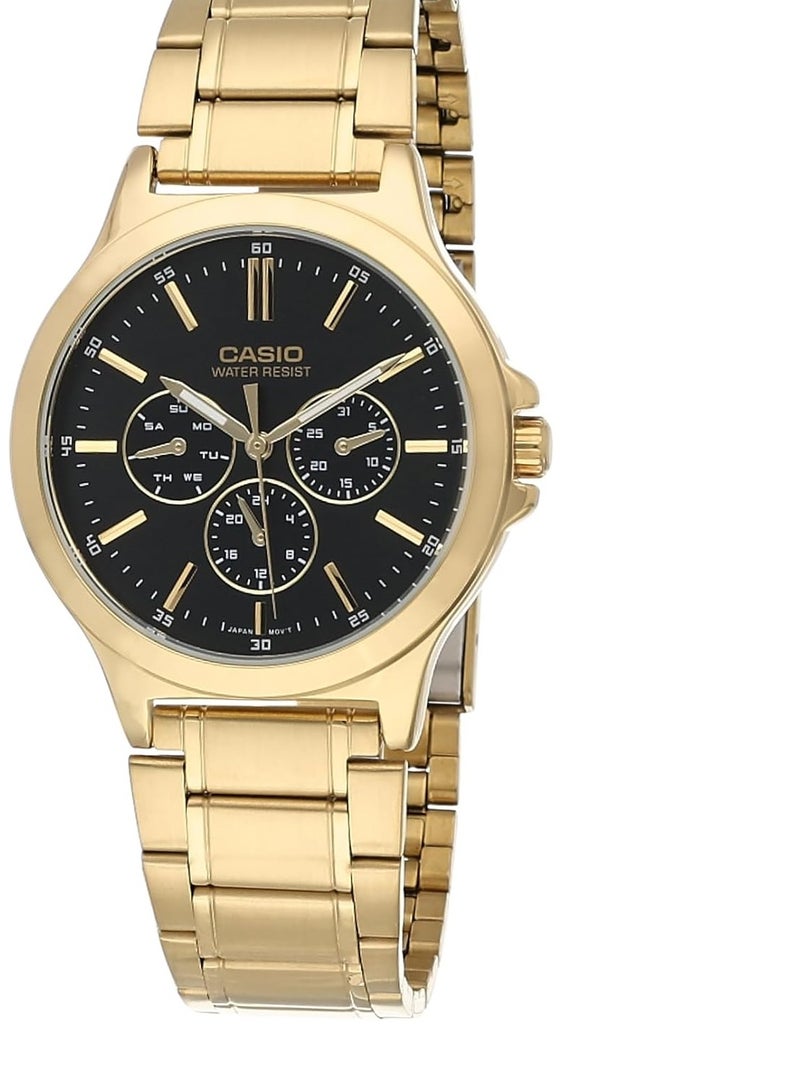 Casio MTP-V300G-1AUDF Men's, Formal, Black Dial, Gold Band - Image 1