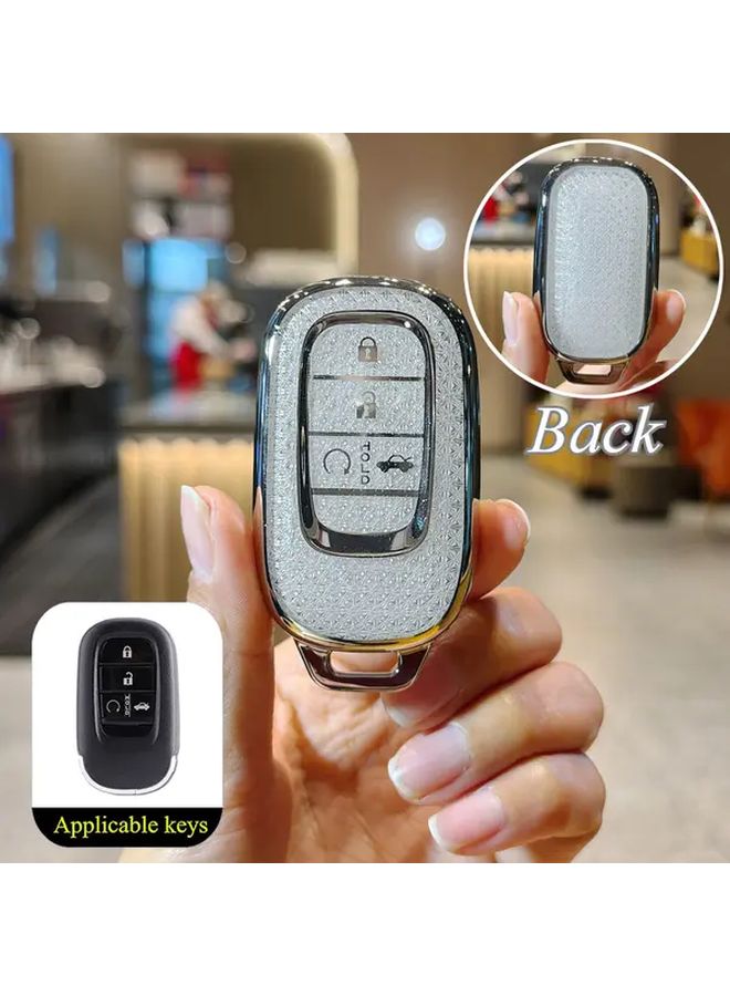 Pink Braided Strap Keyless Remote Case Full Size TPU Protector Shell Key Fob Cover - Image 5