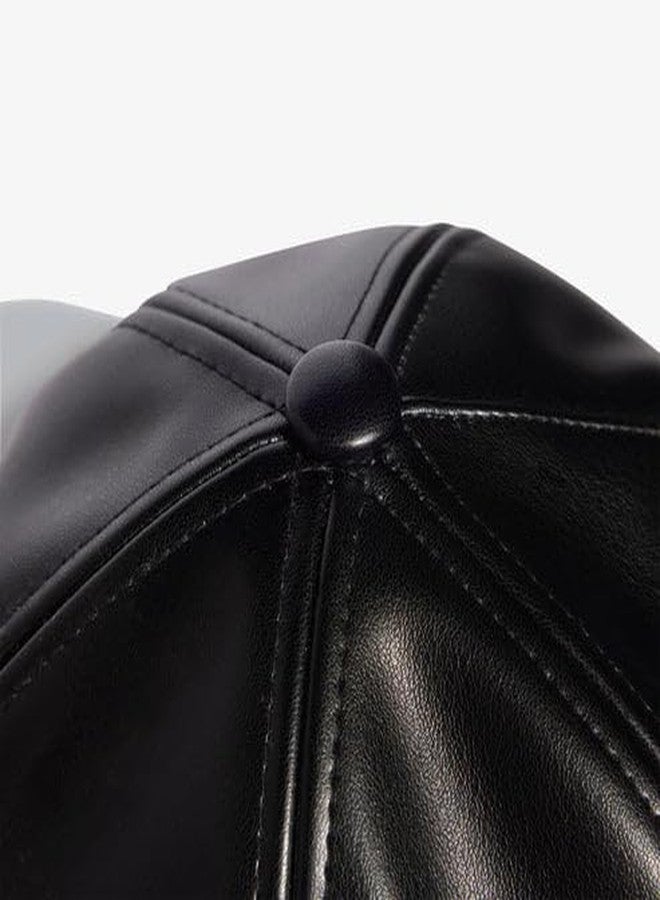 FASHOLIC PU LeatherMen's Hat/Cap for Outdoor Everyday Wear | UV Protection | Lightweight | Packable | Quick-Drying | Fashion Casual Headwear Accessories for Men and Boys Black - Image 4