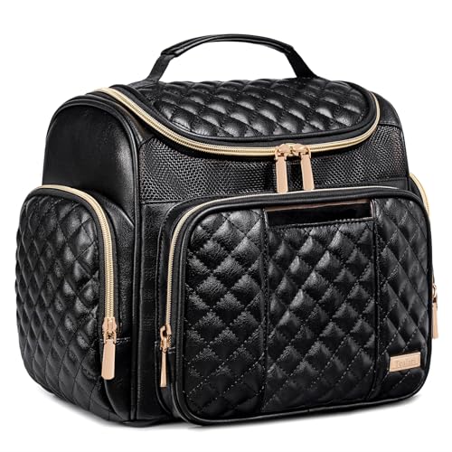 Tealari Large Leather Toiletry Bag for Women MenBathroom BagWater Resistant Shower BagMakeup BagPortable Shower Caddy for College DormHanging Travel Toiletry Bag with Transparent Waterproof Phone Pocket - Image 1