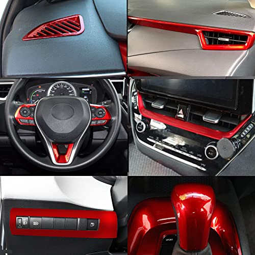 BOYUER for Toyota Corolla 2020 2021 2022 2023 2024 11PCS ABS Interior Full Accessories Center Console Gear Box Cover Trim Decoration Stickers(Wine red) - Image 2