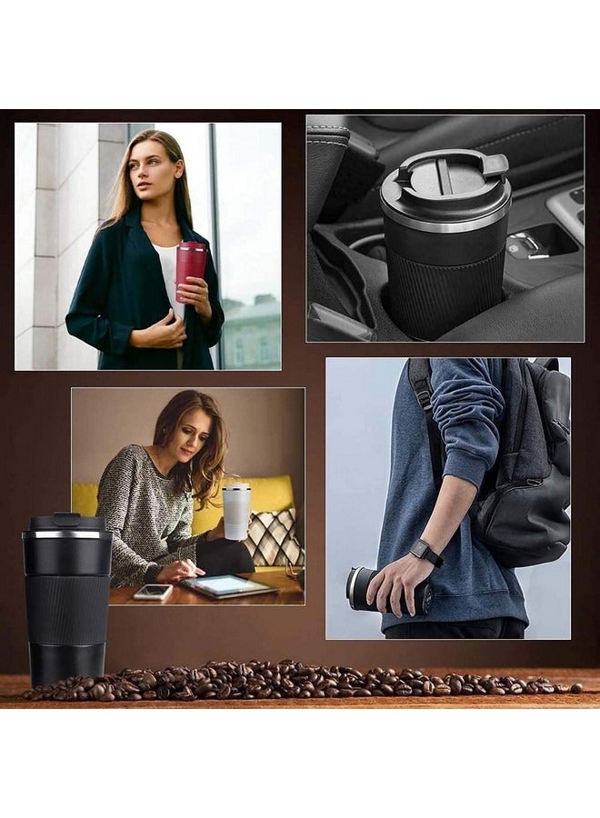 Beauenty Coffee Cup Insulated, Reusable Travel Stainless Steel Mug with Leakproof Lid & Eco-Friendly for Coffee ,13oz,380ml, Black - Image 4