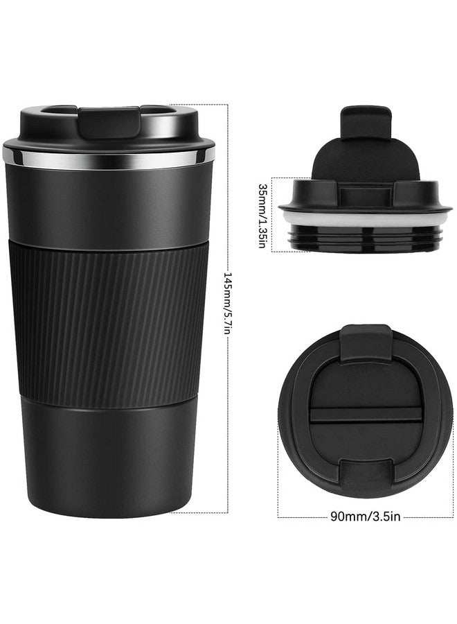 Beauenty Coffee Cup Insulated, Reusable Travel Stainless Steel Mug with Leakproof Lid & Eco-Friendly for Coffee ,13oz,380ml, Black - Image 3