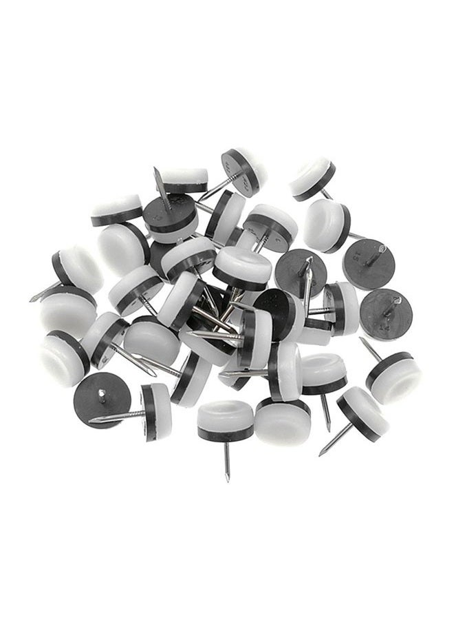 ALIMITOPIA 40pcs Thickened Furniture Glide,Nail-on Nylon Slider Pad Floor Protector for Wooden Leg Feet of Chair Table Sofa(ÃŽ¦22mm or 0.9",White) - Image 1