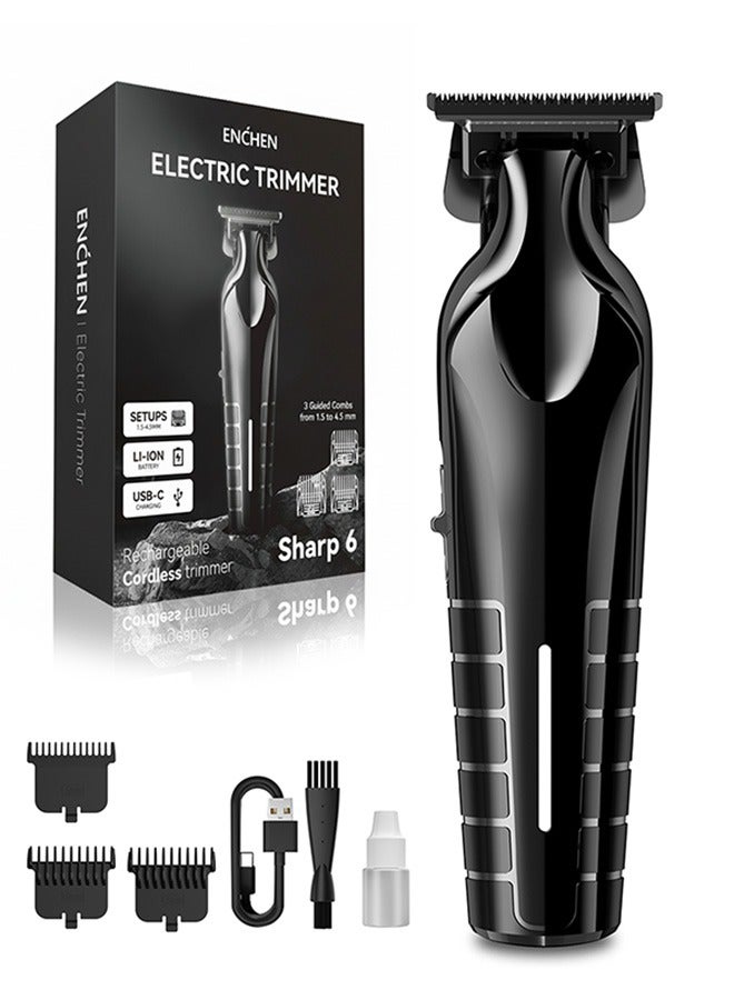 ENCHEN Sharp 6 Professional Hair/Beard Trimmer for Men Zero Gapped Hair Clippers for Barber with T Blade, Cordless Rechargeable - Image 1