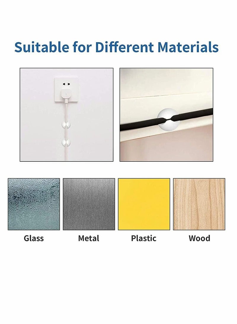 SYOSI Cable Clips, Cord Organizer Cable Management, Self Adhesive Wire Holder System, Multipurpose Wire Clips for All Your Computer, Electrical, Charging or Mouse Cord 8 Pack (White) - Image 3