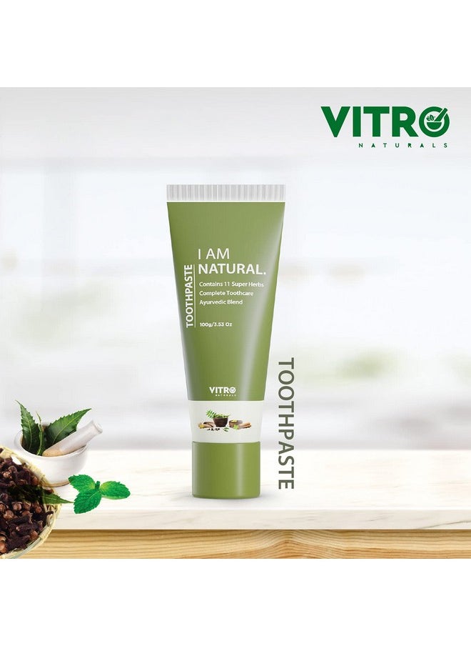 Fluoride Free Toothpaste With Meswak, Vajra Danti And Neem Extract | Herbal Toothpaste With Extracts Of 12 Herbs For Complete Toothcare | Helps With Bad Breath And Gum Problems