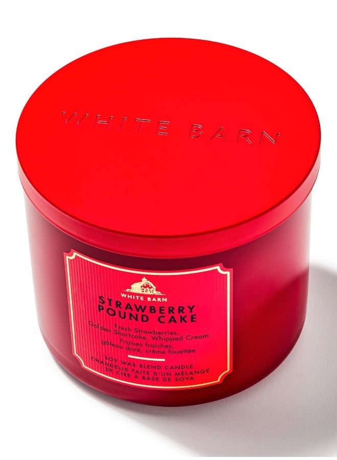 Bath & Body Works شمعة كعكة الفراولة ذات 3 فتائل - Image 1