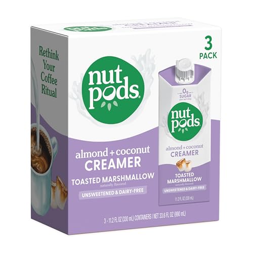nutpods Toasted Marshmallow Coffee Creamer - Unsweetened Non Dairy Creamer Made from Almonds and Coconuts - Keto Creamer, Whole30, Gluten Free, Non-GMO, Vegan, Sugar Free, Kosher (3-Pack) - Image 1