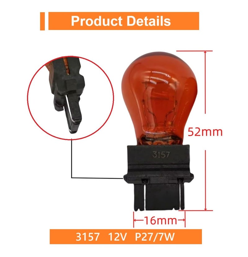 Piumeif 4157NAK 3157NA 3157 Amber Front turn signal light fits for Toyota 2007-2017 Tundra, 2000-2015 Tacoma, 2003-2007 4Runner, 2008-2016 Sequoia - Image 2