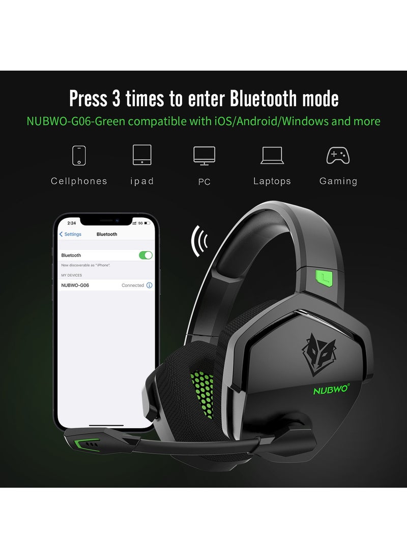 NUBWO G06 Dual Wireless Gaming Headset With Microphone For PS5, PS4, PC, Mobile, Switch: 2.4G,Bluetooth - Image 4