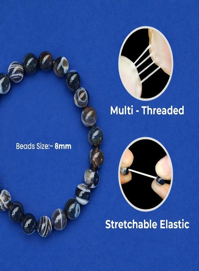 YiCan Natural Crystal Sulemani Hakik Bracelet - Sulemani Hakik Stone Original Certified Bracelet For Money, Confidence, Courage, Positive Energy, Emotional Balance And Chakra Healing -(8Mm Beads) - Image 4