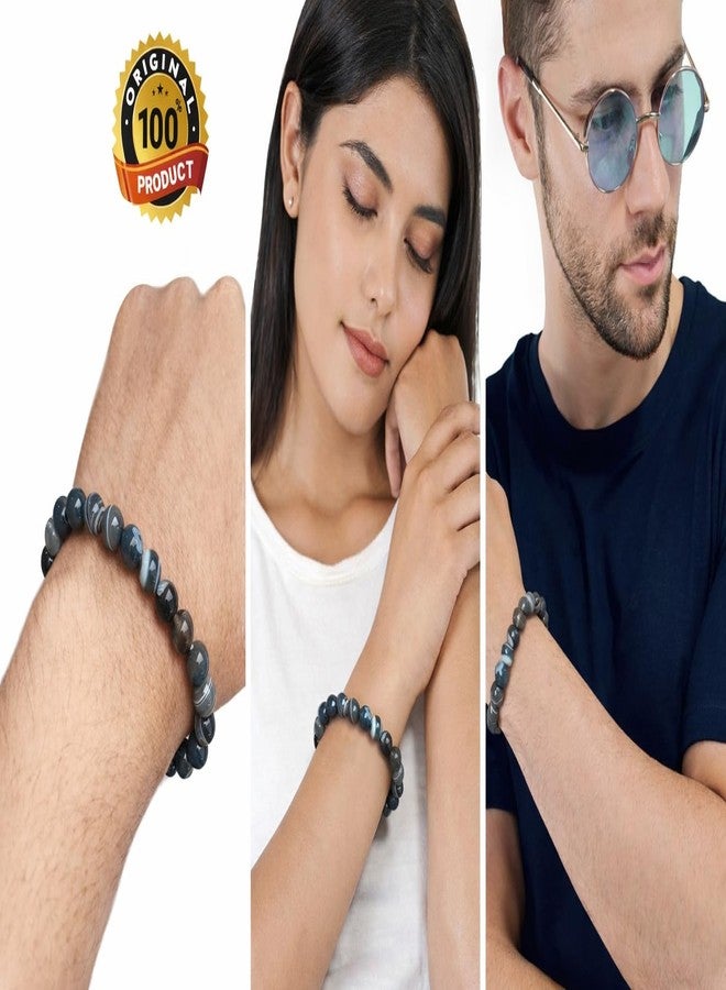 YiCan Natural Crystal Sulemani Hakik Bracelet - Sulemani Hakik Stone Original Certified Bracelet For Money, Confidence, Courage, Positive Energy, Emotional Balance And Chakra Healing -(8Mm Beads) - Image 5