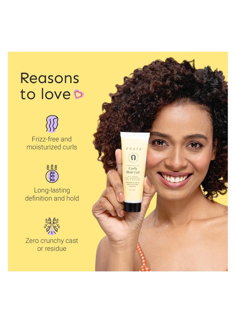 Advanced Curl Care Curly Hair Gel (50 ML) | Abyssinian Seed Oil, Argan Oil, Soy Protein & Aloe Vera | All-Season Curl Definition & Soft, Natural Hold