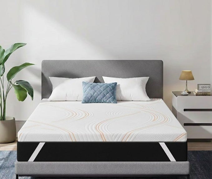 10 CM GEL-INFUSED MEMORY FOAM MATTRESS TOPPER 100X200 CM  SINGLE SIZE COOLING BED TOPPER WITH REMOVABLE WASHABLE COVER, SOFT PRESSURE RELIEF & SUPPORT