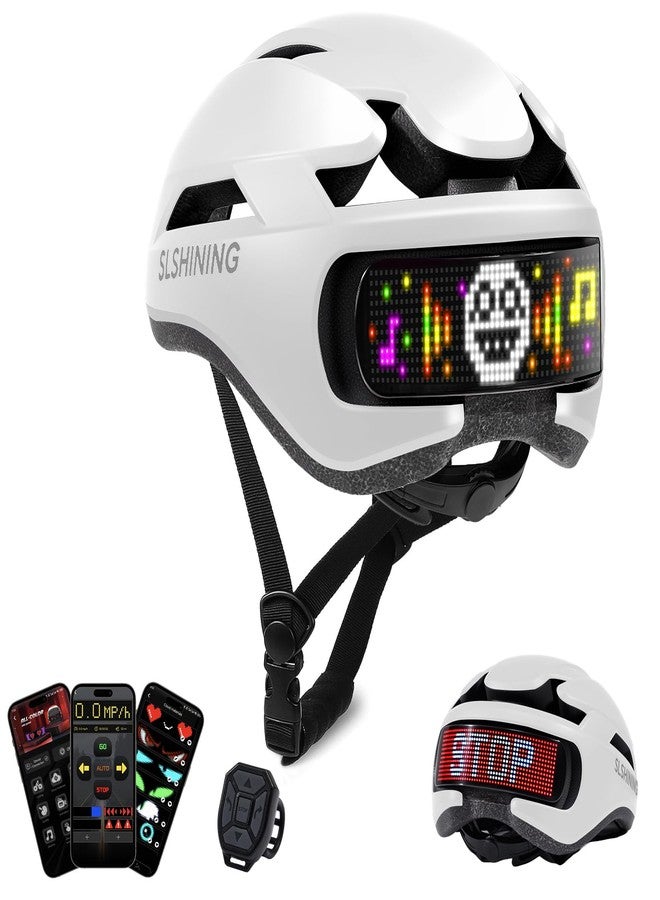 asteron Smart Bike Helmet, Mountain Bike Helmet with LED Display, High Visible from Front & Back, Turning & Stop Signals, APP Program, Custom DIY Patterns, USB Rechargeable, Helmets for Adults Men Women - Image 1