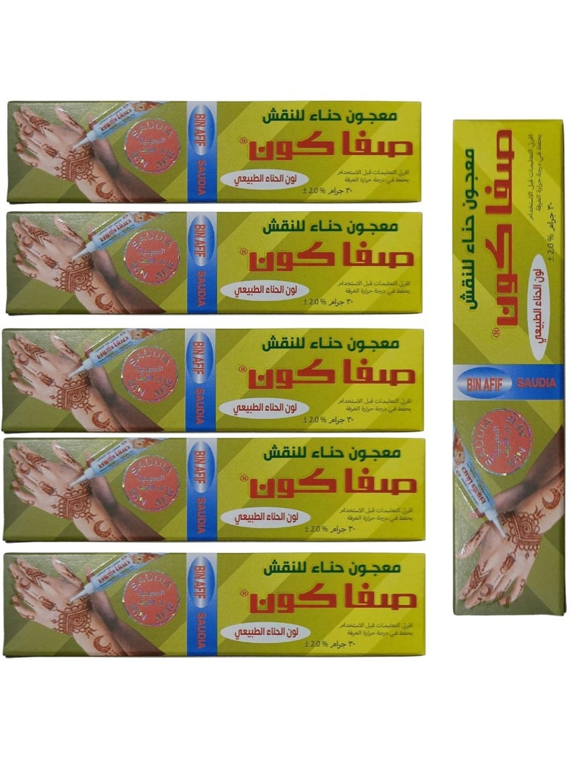 حناء 6 قطع معجون حناء لتزيين الجسم معجون تاتو مؤقت للحفلات والذكرى السنوية والاحتفال بالعيد.  - Image 1