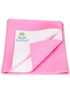 Tod PooL Tod PooL Breathable Bed Protector AntiPiling Fleece Extra Absorbent Washable Waterproof Quick Dry Sheet Bed Protector Sheet for Kids and Adults 1 Pink Small 70x50cm  - Image 1