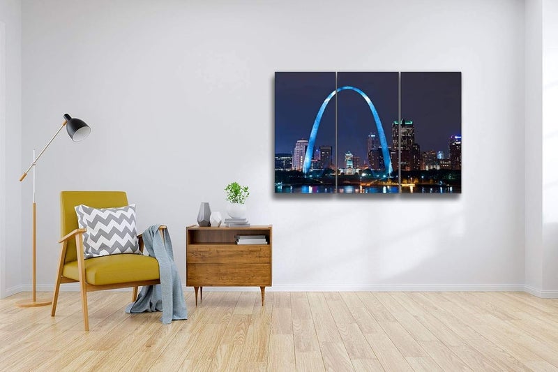 HABEN ARTWORK فن الجدران القماشية لوسط مدينة سانت لويس - مجموعة من 3 قطع - Image 2