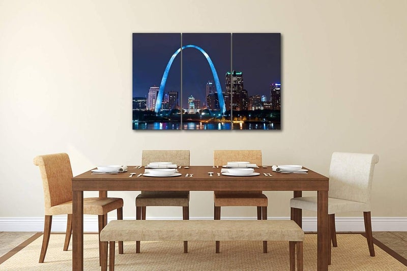HABEN ARTWORK فن الجدران القماشية لوسط مدينة سانت لويس - مجموعة من 3 قطع - Image 3