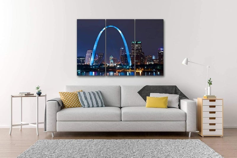 HABEN ARTWORK فن الجدران القماشية لوسط مدينة سانت لويس - مجموعة من 3 قطع - Image 4