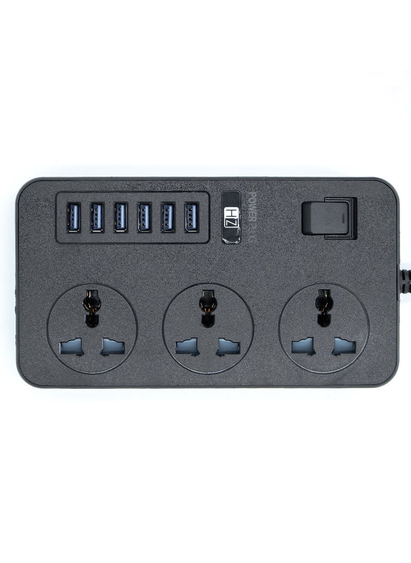 HEATZ 3.1A 2000 mm 6 USB 3 Socket 3000W Power Plug  - Image 2