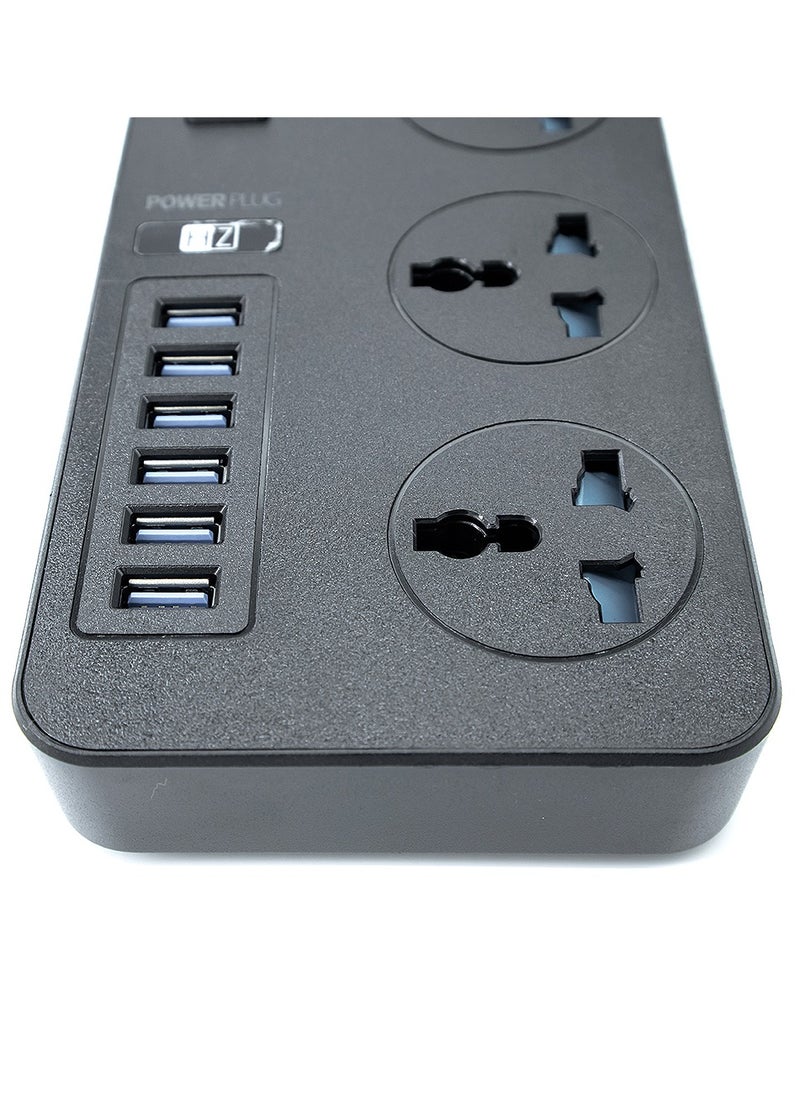 HEATZ 3.1A 2000 mm 6 USB 3 Socket 3000W Power Plug  - Image 3