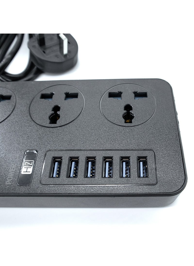 HEATZ 3.1A 2000 mm 6 USB 3 Socket 3000W Power Plug  - Image 4