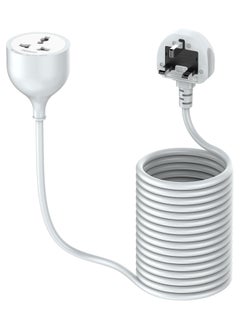 PEGANT 1 Way 5 Meters Universal Outlet Power Extension Cord, 5M Single Socket Cable Extender, 2500W One Plug Electric Wire for Desk, Table, Floor, Office, Car  - Image 1
