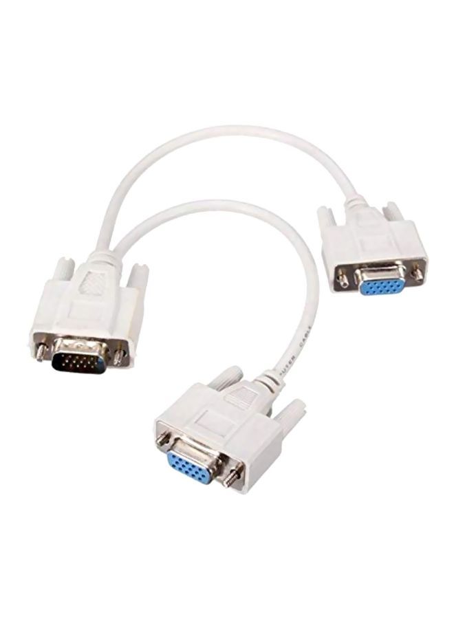 نيبمينينت كابل سلكي بمنفذ VGA ومنفذَي شاشة SVGA مقسم على شكل Y أبيض/أزرق/فضي - Image 1