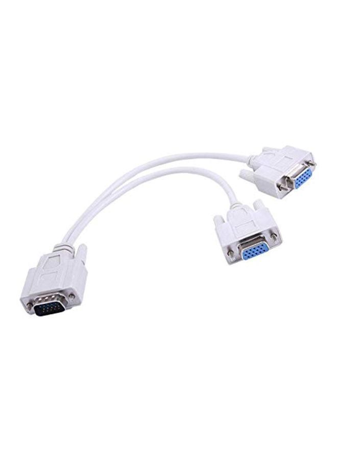 نيبمينينت كابل سلكي بمنفذ VGA ومنفذَي شاشة SVGA مقسم على شكل Y أبيض/أزرق/فضي - Image 2