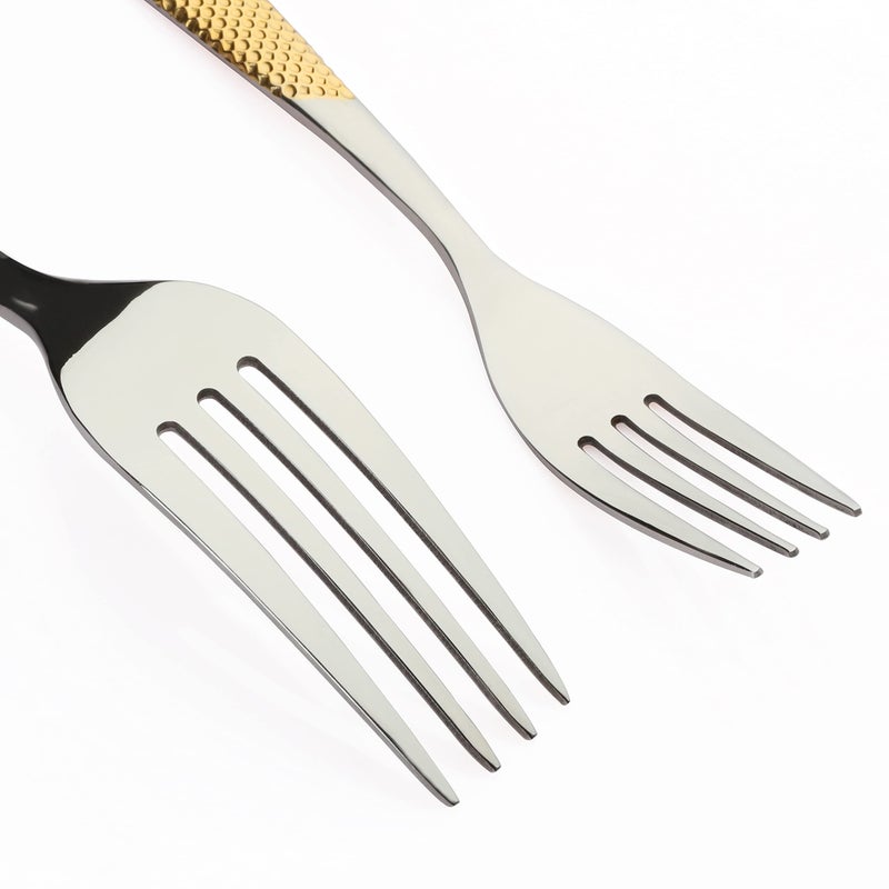 X-zrew Gold Silverware Set 60-Piece Stainless Steel Flatware Cutlery Set Service for 12 Kitchen Tableware Utensil Set Includes Knives Spoons Forks For Home Kitchen Restaurant - Image 3