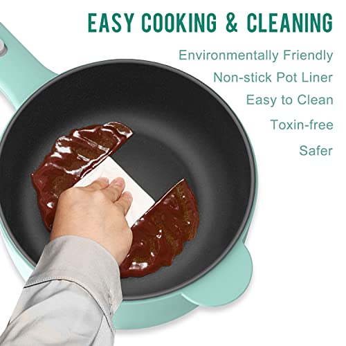 Dezin Electric Cooker, 2L Non-Stick Sauté Pan, Rapid Noodles Mini Pot for Steak, Egg, Fried Rice, Ramen, Oatmeal, Soup with Power Adjustment, College Dorm Room Essential - Image 5